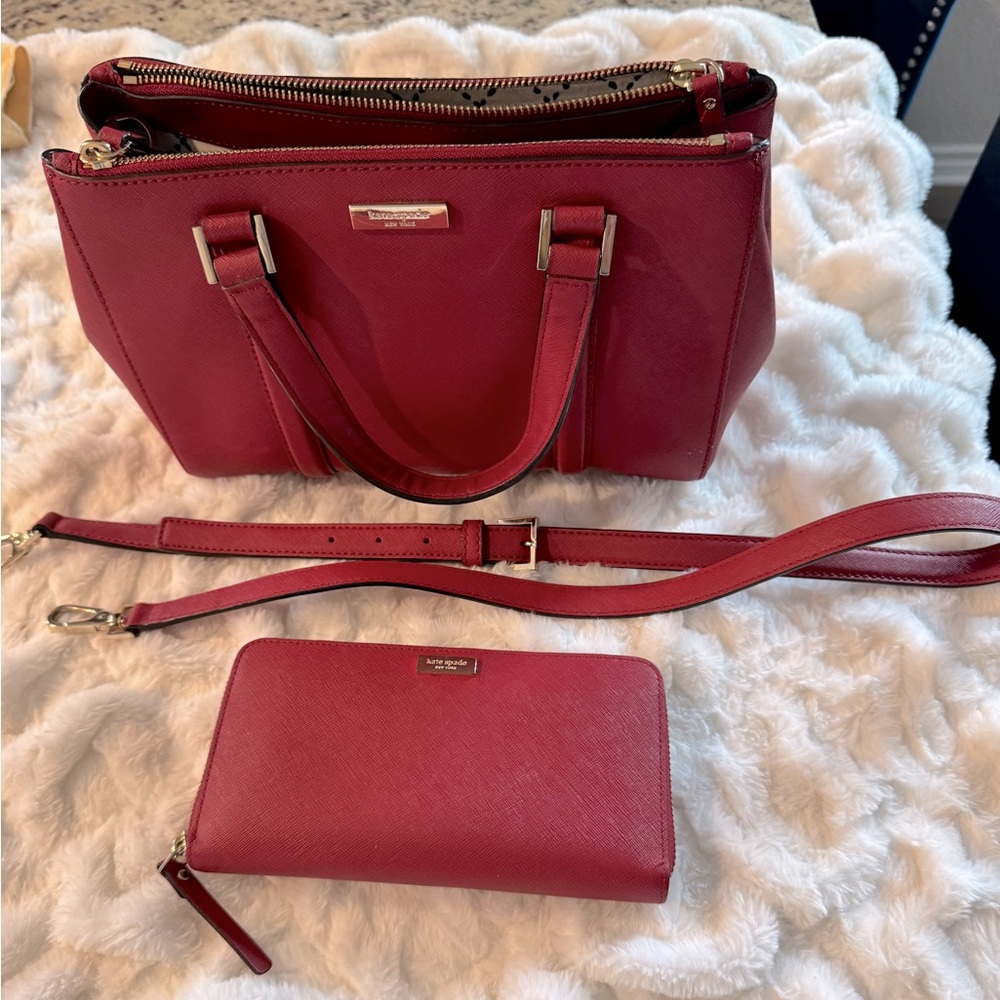 Kate Spade Red Satchel with Structured Elegance